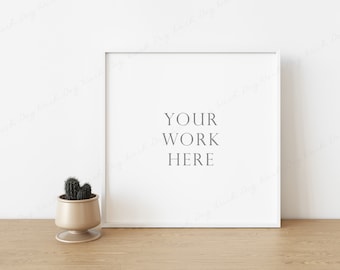 Square Frame Mockup, Minimalist Square Frame, White Frame Mockup, Square Picture Frame, Poster Frame Mockup, White Square Style Frame Mockup