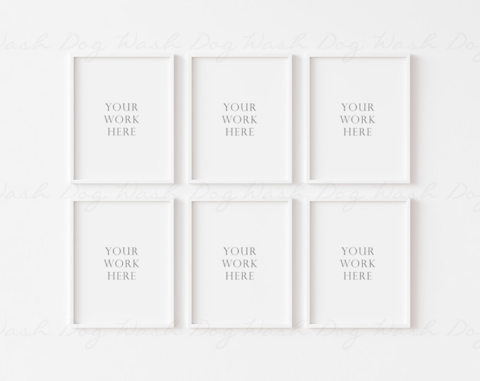 Six frame mock ups, Six vertical frame, White six frame, Vertical six frame, 11x14 six frame, Set of six frame, 6 frames, Mock ups six frame