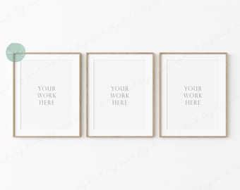 3 Vertical Frame Mockup, 3 Wooden Frame Mockup, Three Digital Frame, 4x3 Vertical Frame, Sign Mockup, Poster Frame Mockup, Blank Wood Frame