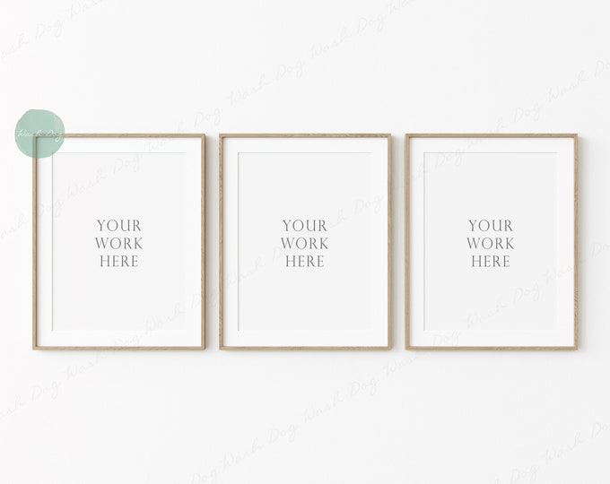 3 Vertical Frame Mockup, 3 Wooden Frame Mockup, Three Digital Frame, 4x3 Vertical Frame, Sign Mockup, Poster Frame Mockup, Blank Wood Frame