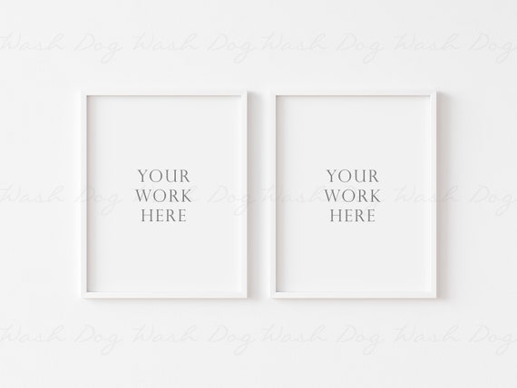 2 Vertical white frame, 11x14 frame digital, Two mock up white, 2 frame, Couple white frame, 2 frame, Thin white frame mock, 2 frame mockup