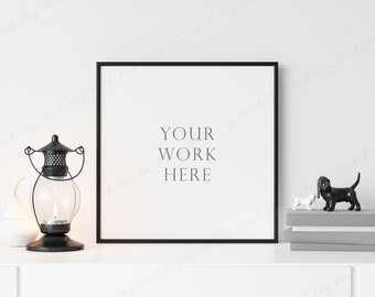 Square mock up frame, Photo frame mockup, Black frame, Psd mockup, Frame square, Square frame mock up, Stock photo, Square, Black thin frame