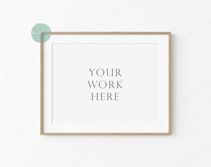 4x3 Wooden Frame Mockup, Horizontal Frame Mockup, Thin Wooden Frame, Wood Framed Mockup, Photo Frame Mockup, Empty Wood Frame, Sign Mockup