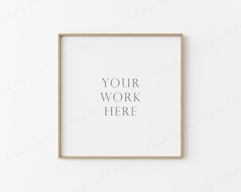 Square Digital Frame, Wooden Frame Mockup, Square Frame Mockup, Digital Frame Mockup, Sqaure Picture Frame Mockup, Empty Wood Frame