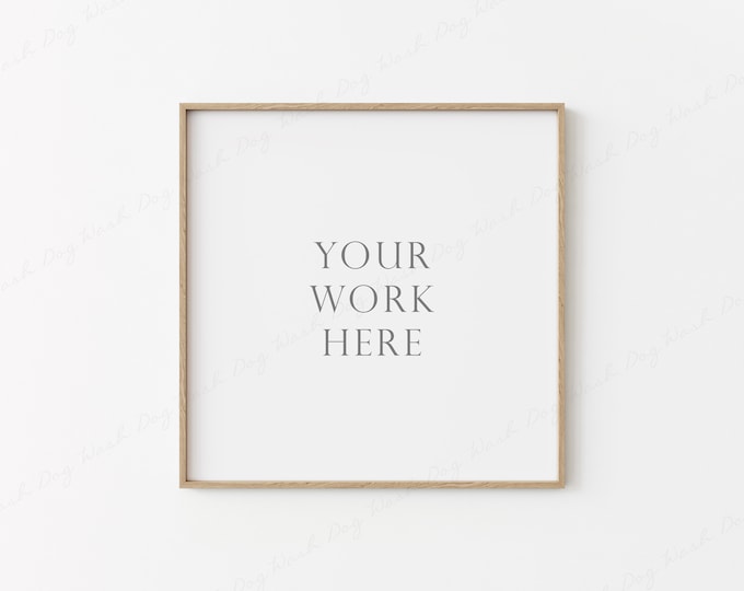 Square Digital Frame, Wooden Frame Mockup, Square Frame Mockup, Digital Frame Mockup, Sqaure Picture Frame Mockup, Empty Wood Frame