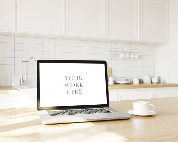 MacBook Mockup, Screen Mockup, Laptop Mockup, Computer Mockup, Desktop Styled Stock, Digital Mockup, Device Mockup, Kitchen Interior Mockup