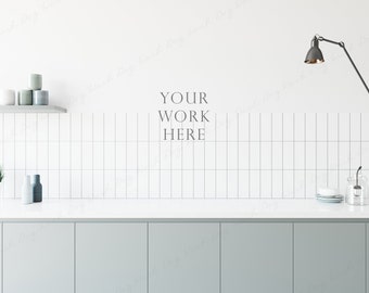 Kitchen Mockup, Kitchen Wall Mockup, Empty Wall Mockup, Blank Wall Mockup, Minimalist Mockup, Poster Mockup, Dining Mockup, Interior Mockup