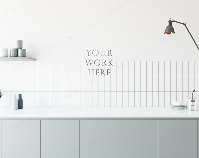 Kitchen Mockup, Kitchen Wall Mockup, Empty Wall Mockup, Blank Wall Mockup, Minimalist Mockup, Poster Mockup, Dining Mockup, Interior Mockup
