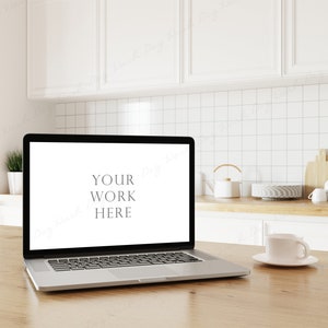 Laptop Screen Mockup, MacBook Mockup, Laptop Mockup, Computer Mockup, Room Mockup, Digital Mockup, Device Mockup, Kitchen Interior Mockup
