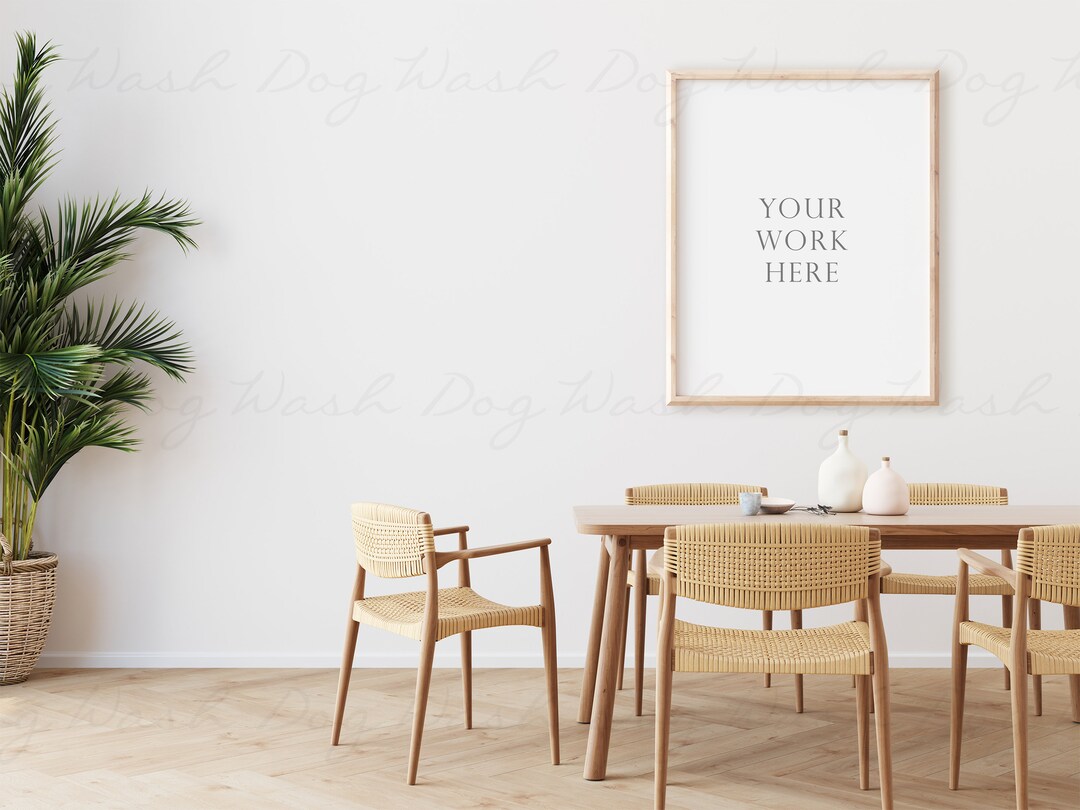 Dining Room Frame Mockup, Dining Room Wall, Wall Mock Ups, Blank Wall