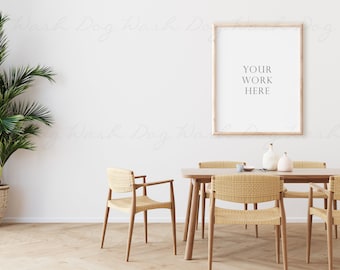 Dining room frame mockup, Dining room wall, Wall mock ups, Blank wall, Mockup dining, Interior wall mockup, Empty wall, Dining room mockup