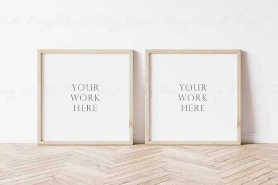 2 Square frame, Set of 2 wood frame mockup, 2 frames, Two square frames, 2 Frame mockup, Two mockup frame, 2 Square, Wood frame mockup