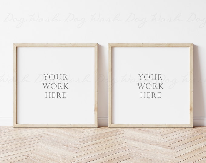 2 Square frame, Set of 2 wood frame mockup, 2 frames, Two square frames, 2 Frame mockup, Two mockup frame, 2 Square, Wood frame mockup