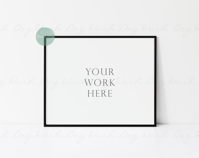 Horizontal black frame, Black frame mockup, Thin mock up, Frame black, Black digital frame, Frame horizontal mock up, Minimal black frame