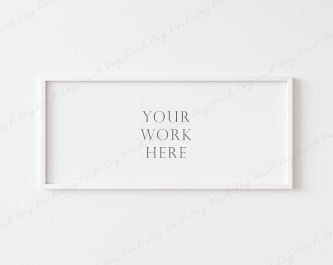 White Frame Mockup, White Horizontal Frame Mockup, Landscape Frames, White Rectangular Picture Frame, Poster Frame Mockup, Digital Mockups