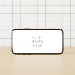 Landscape iPhone Mockup, Smartphone Mockup, Horizontal Phone Mockup, Cell Phone Mockup, Mobile Mockup, Device Mockup, iPhone Isolated Mockup
