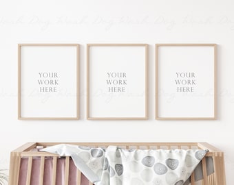 Nursery mockup frame, Three vertical frame, Nursery mock ups, Nursery frame, Children room mockup, Three vertical frame, Mockup three frames
