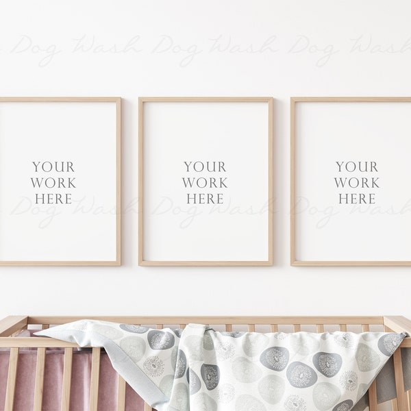 Nursery mockup frame, Three vertical frame, Nursery mock ups, Nursery frame, Children room mockup, Three vertical frame, Mockup three frames