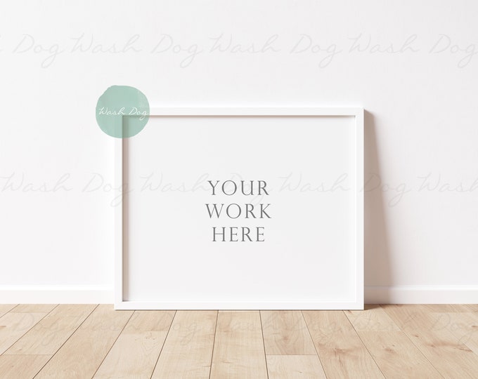 Horizontal white frame, Mock up horizontal, White frame, Minimal frame, Picture mock up frame, White horizontal mockup, Frame horizontal