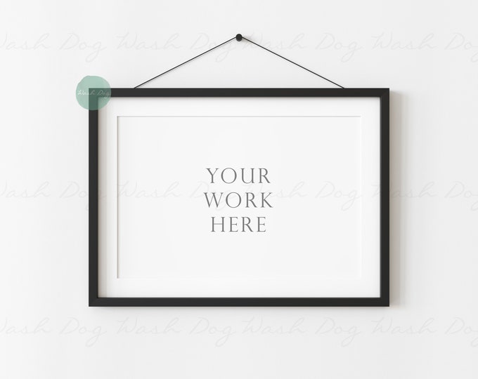 4x6 Horizontal frame mock up, Poster frame, Farmhouse sign mockup, Black wooden frame, Hanging frame mockup, Thin digital frame, Mock ups