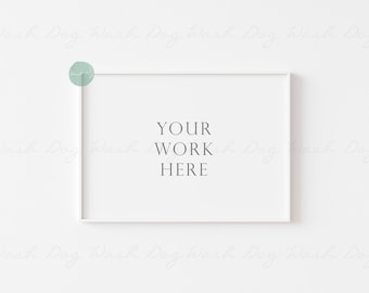 A4 horizontal frame mockup, White horizontal, Landscape white frame, Frame mock up white, A4 horizontal, Frame A4, White thin frame mockup