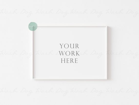 A4 horizontal frame mockup, White horizontal, Landscape white frame, Frame mock up white, A4 horizontal, Frame A4, White thin frame mockup