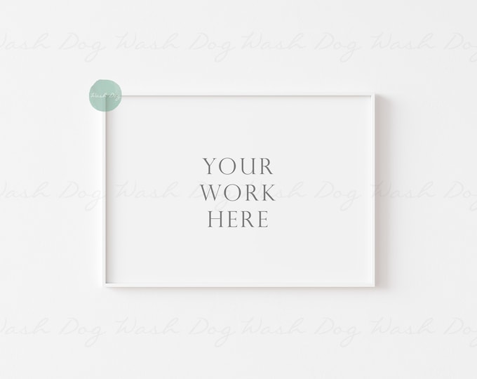 A4 horizontal frame mockup, White horizontal, Landscape white frame, Frame mock up white, A4 horizontal, Frame A4, White thin frame mockup