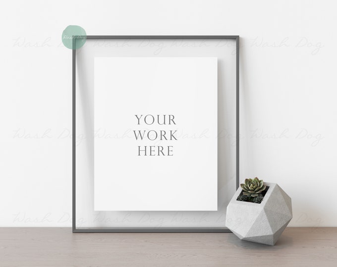 Vertical frame template, 8x10 frame mockup, Thin frame, Mock ups digital, Frame with cactus, Frame vertical PSD, Mockup stand, Frame digital