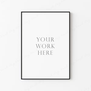 5x7 Vertical Frame Mockup, Black Frame Mockup, Gallery Frame Mockup, Digital Frame Mockup Black Thin Frame, Print Mockup, Photo Frame Mockup