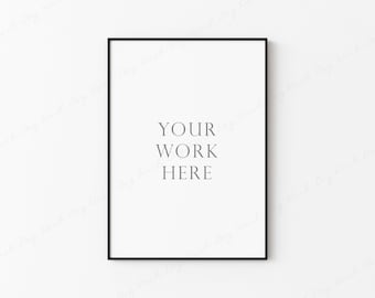 5x7 Vertical Frame Mockup, Black Frame Mockup, Gallery Frame Mockup, Digital Frame Mockup Black Thin Frame, Print Mockup, Photo Frame Mockup