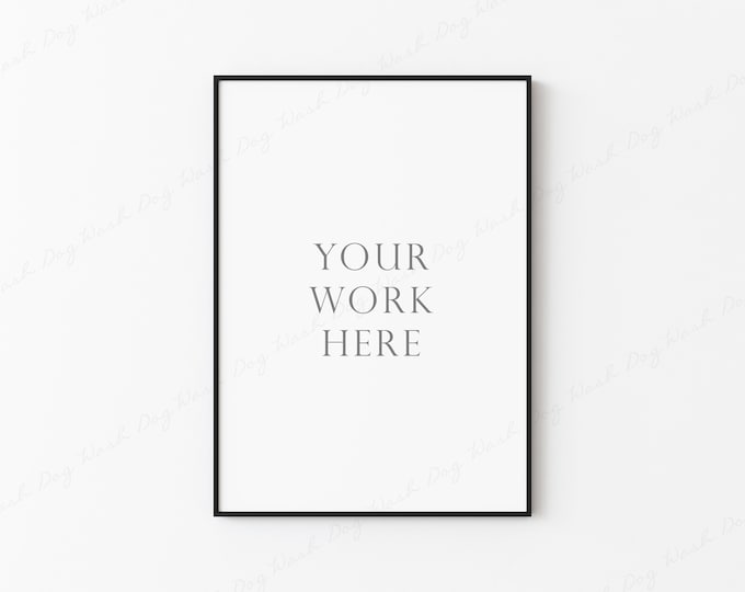 5x7 Vertical Frame Mockup, Black Frame Mockup, Gallery Frame Mockup, Digital Frame Mockup Black Thin Frame, Print Mockup, Photo Frame Mockup
