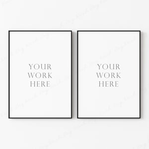 2 Vertical Frame Mockup, Black Frame Mockup, Gallery Frame Mockup, Two Frame Mockup, Black Thin Frame, 5x7 Frame Mockup, Photo Frame Mockup