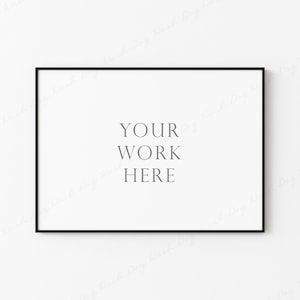 5x7 Horizontal Frame Mockup, Black Frame Mockup, Landscape Frame Mockup, Rectangular Frame Mockup, Poster Frame Mockup, Digital Frame Mockup