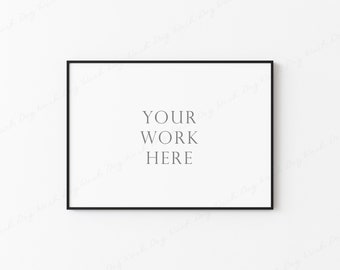 5x7 Horizontal Frame Mockup, Black Frame Mockup, Landscape Frame Mockup, Rectangular Frame Mockup, Poster Frame Mockup, Digital Frame Mockup