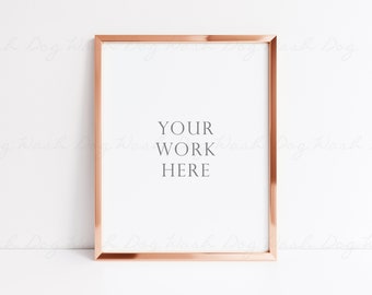 Rose gold frame, Vertical frame mockup, Copper frame, 8x10 Frame Mockup, Stock Image, Vertical mockup, Vertical frame, Gold frame, Rose gold