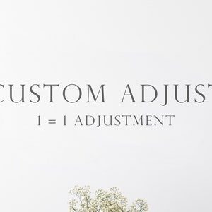 May include: White background with the text "CUSTOM ADJUST 1 = 1 ADJUSTMENT" in gray font.