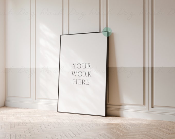 Vertical frame mockup, Thin black frame, Framed wall art, Mock up frames for canva, Single frame mock up, 2x3 Frame sign, Scandinavian frame