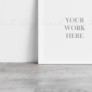 May include: A white picture frame with a white mat and a white background. The text "YOUR WORK HERE" is printed in the center of the frame.