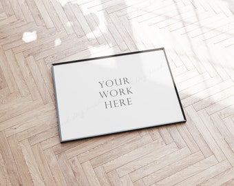 Frame Mockup, Black Rectangular Frame Mockup, Modern Digital Mockup, Black Frame Mockup, Landscape Frame, Sign Mockup, Poster Frame Mockup