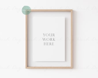 Vertical sign mockup, 5x7 picture frame, Hanging frame mock up, Minimalist framed, Wood sign mockup, Glass frame 5x7, Vertical wooden frame