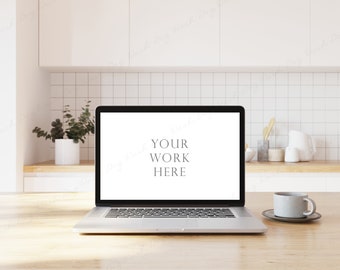 Laptop Mockup, Laptop Screen Mockup, Computer Mockup, Screen Mockup, MacBook Mockup, Digital Mockup, Device Mockup, Kitchen Interior Mockup