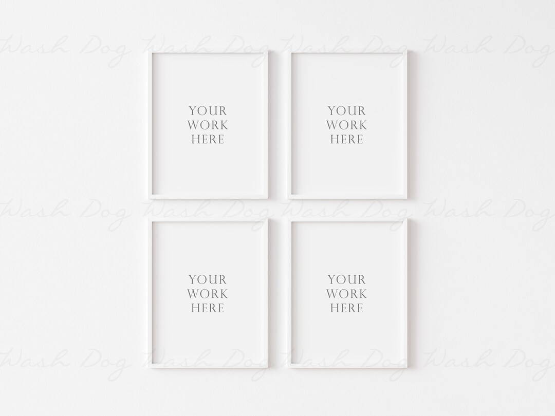 Four Frame Mock Ups, Four Mock Ups Frame, White Four Frame, 4 Vertical