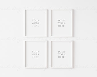 Quatro mockups de moldura, Quatro mockups de moldura, Quatro molduras brancas, Quatro molduras verticais, Quatro molduras, Quatro molduras verticais, 4 molduras, Conjunto de quatro molduras