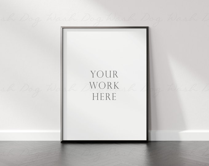 Blank poster mockup, 3x4 Ratio frame, Black frame mock up, Wall art frame, Vertical frame display, Digital frame, Minimalist wall art mockup