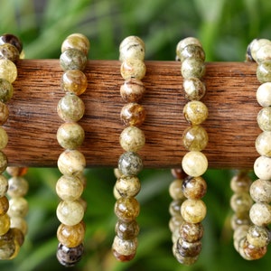 Pulsera de turmalina verde natural Pulsera de piedras preciosas de turmalina con cuentas de 8 mm, pulsera curativa de cristal de turmalina