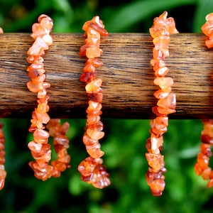 Natural Carnelian Chip Bracelets,  Loose Crystal Gemstone Chip Bracelets ~ Healing Chakra Chip Bracelet