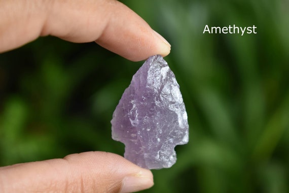 1.25'' Amethyst Arrowhead Points Spearhead Jewelery Making And Wire Wrapping, Beautiful Display Piece Gemstone Arrowhead