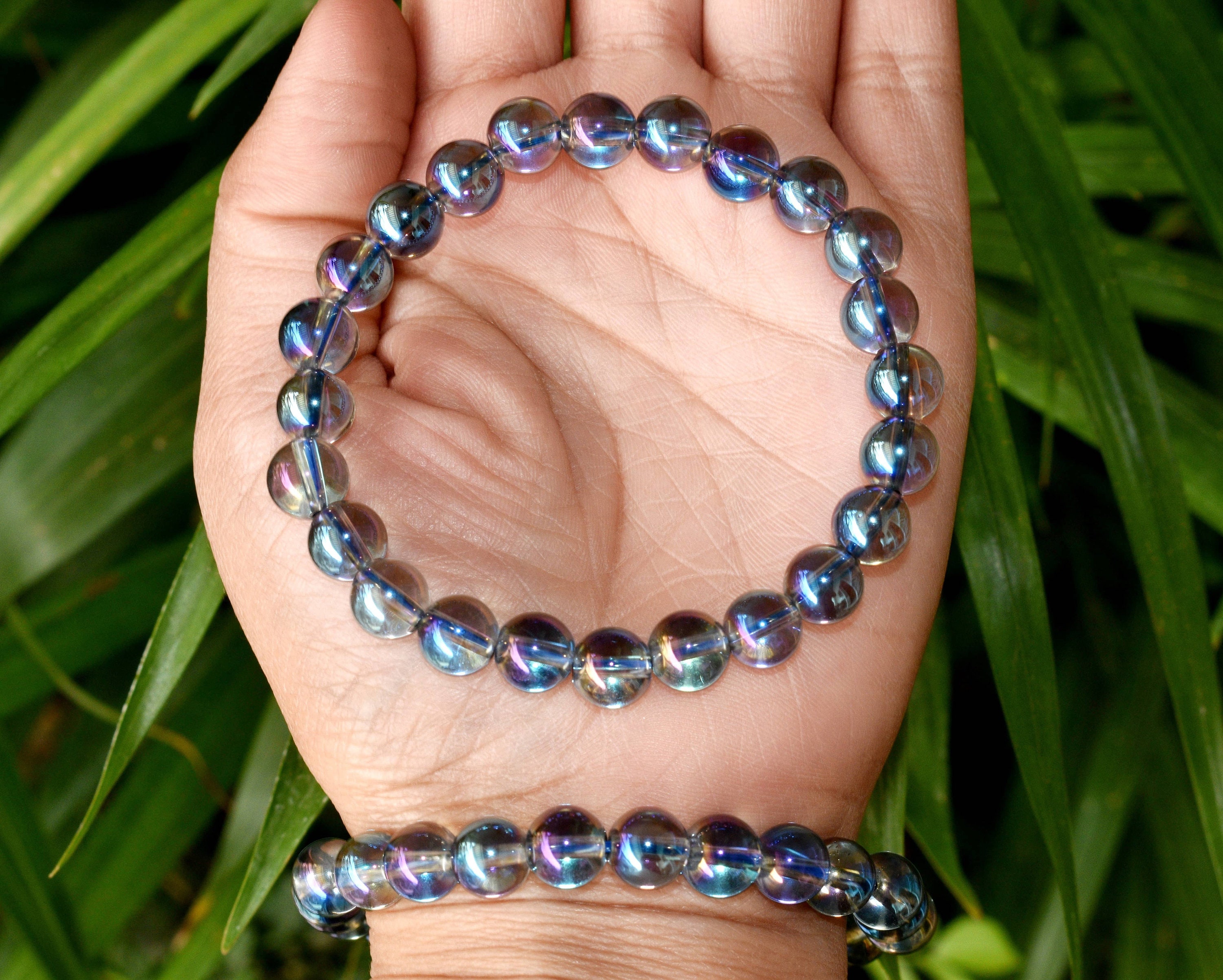 Blue Aura Quartz Bracelet 8mm – Rowell Rocks Ltd