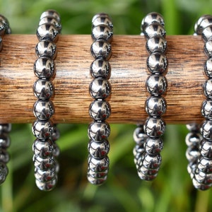 Hämatit Armband 4 mm, 6 mm, 8 mm, 10 mm AAA Runde Perlen Armband, natürliche Hämatit Edelstein Armband Hämatit Stein Heilung Armband