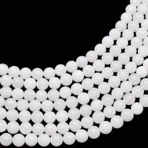 White Agate Beads, Crystal Beads For Jewelry 6mm,8mm,10mm Round Beads, Mala Strand, Beads For Project, Necklace For Beads